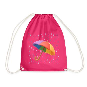 Regenbogen Regenschirm im Regen - Turnbeutel - Fuchsia - Vorne