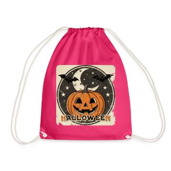 Vintage Halloween – Retro Kürbis Spooky Design - Turnbeutel - Fuchsia - Vorne