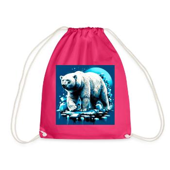 polar bear - Drawstring Bag - fuchsia - Front