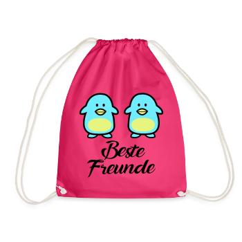 Pinguine Beste Freunde - Turnbeutel - Fuchsia - Vorne