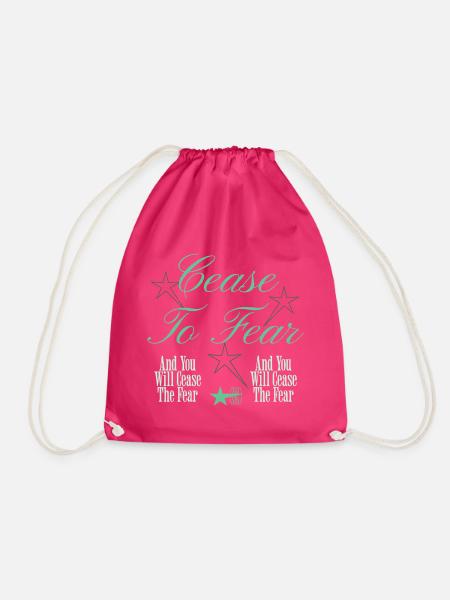 Angst Besiegen Spruch Design - Turnbeutel - Fuchsia