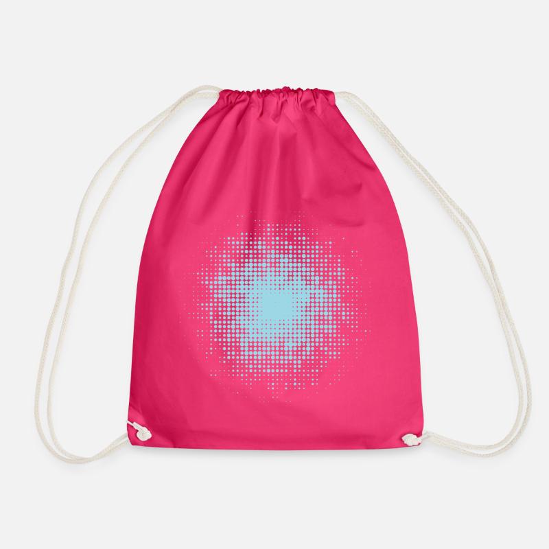 gepunkteter runder Hintergrund hellblau - Turnbeutel - Fuchsia