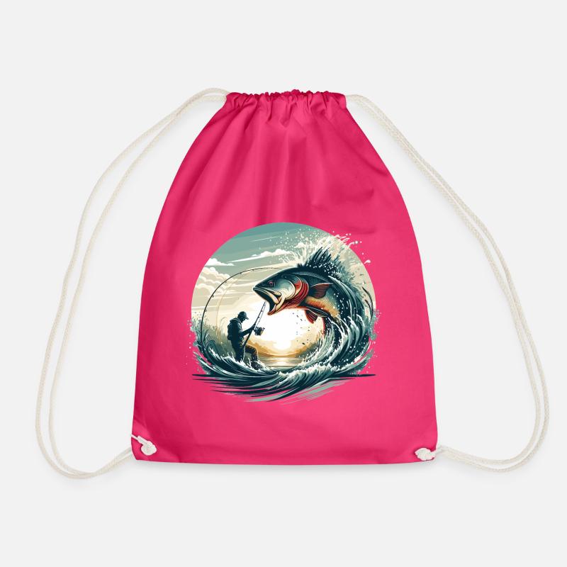 Angeln Angler Dynamik Geschenk - Turnbeutel - Fuchsia
