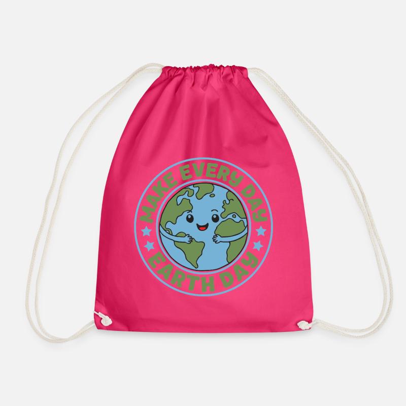 Machen Sie jeden Tag zum Tag der Erde - Turnbeutel - Fuchsia