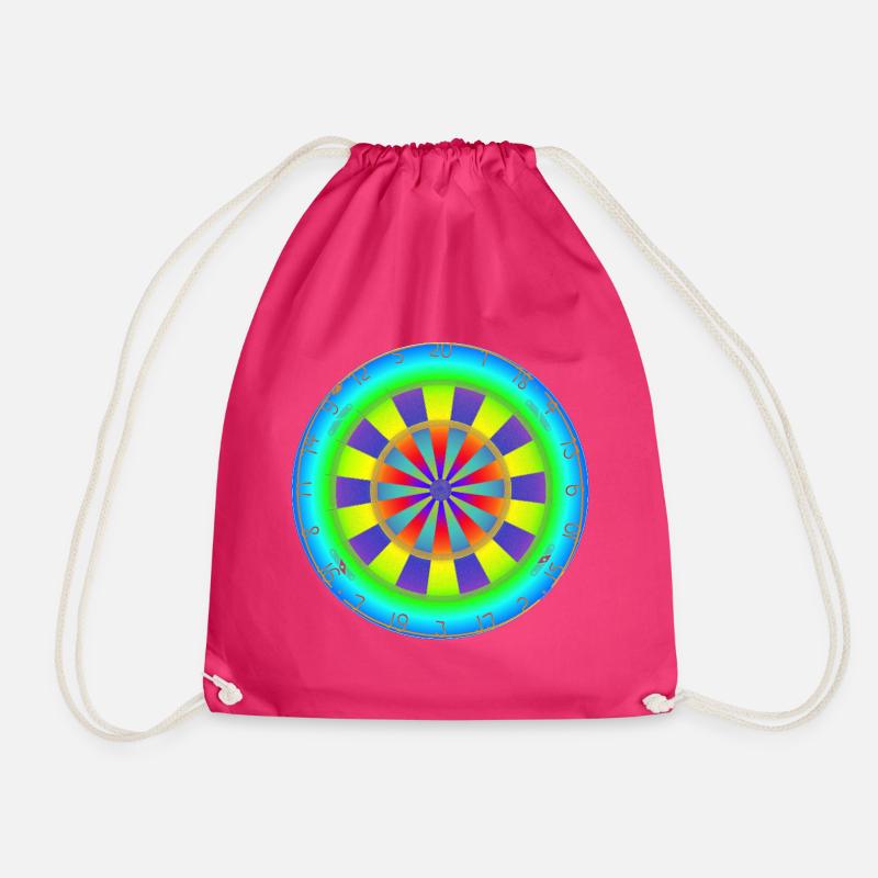 Dartboard Rainbow - Drawstring Bag - fuchsia