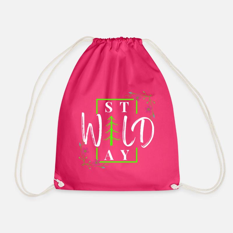 Stay Wild - Rustikaler Winterwald - Turnbeutel - Fuchsia