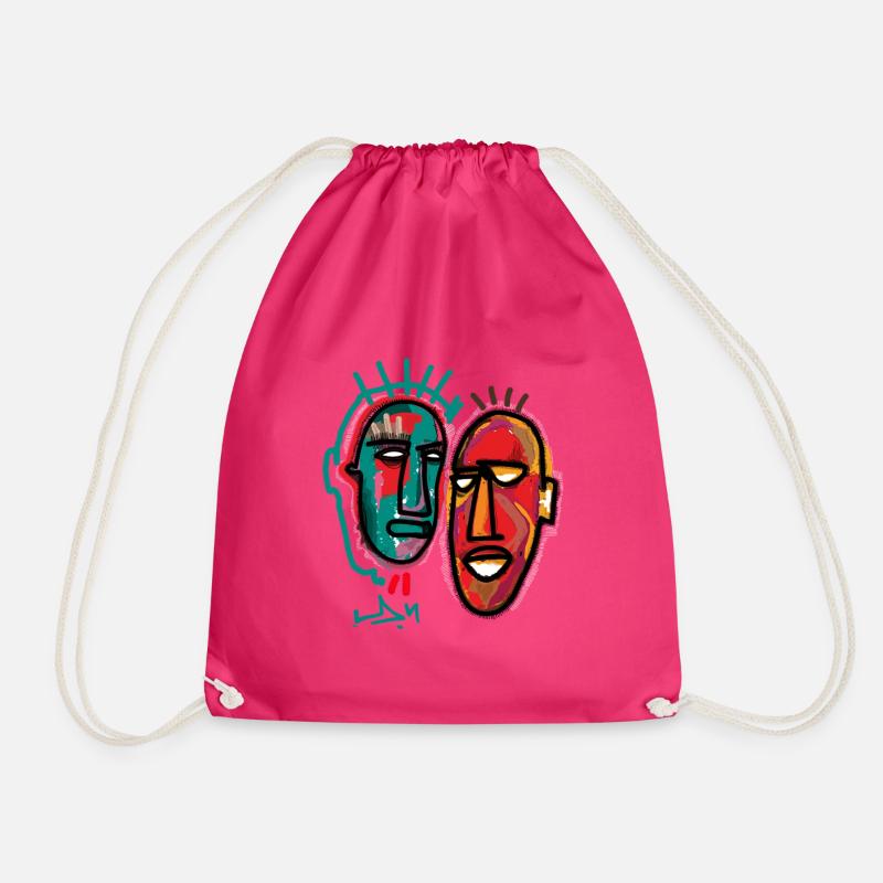 DOUBLE - Drawstring Bag - fuchsia