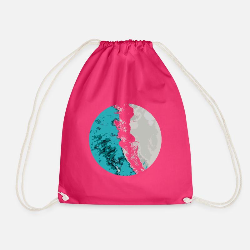 Split Earth Teal Mond - Turnbeutel - Fuchsia