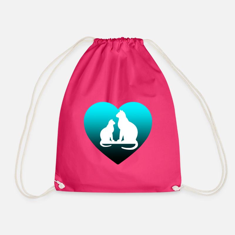 feline - Drawstring Bag - fuchsia