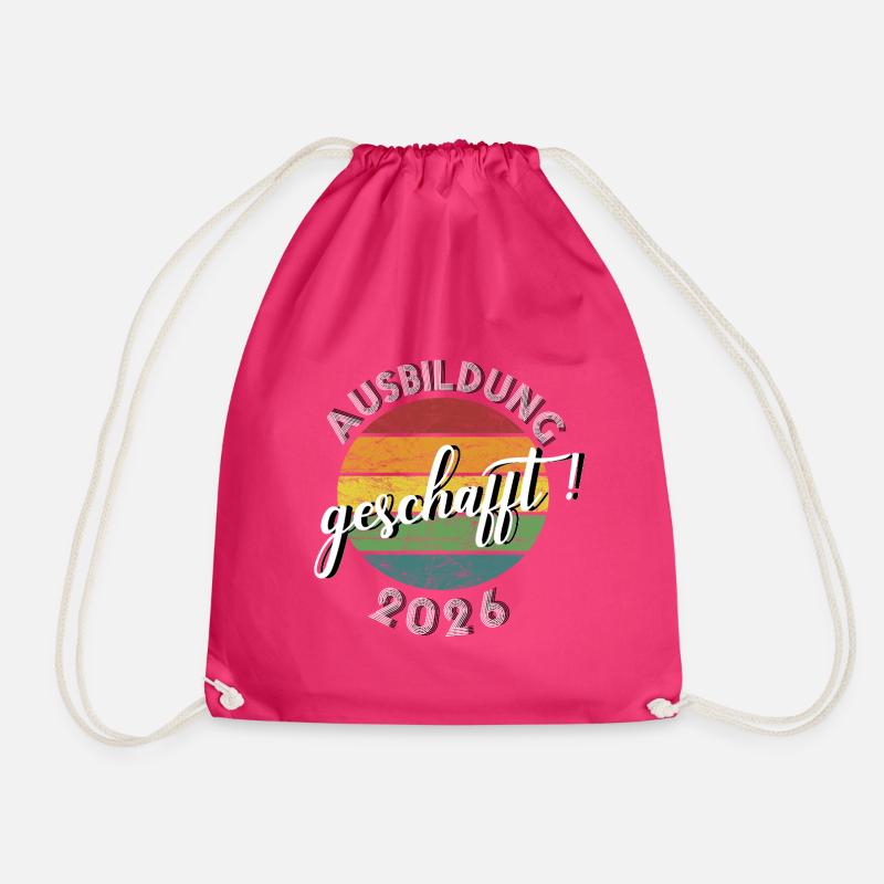 Apprenticeship completed in 2026, retro gift - Drawstring Bag - fuchsia