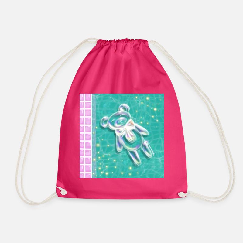 Clean Core Bubble Bear - Drawstring Bag - fuchsia