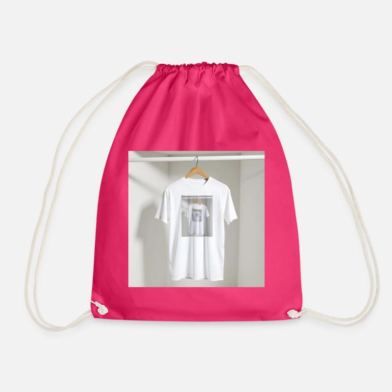 Framed Reflection Tee - Drawstring Bag - fuchsia
