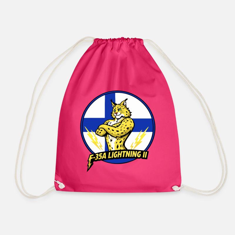 Ligthning2 Finnish Lynx - Drawstring Bag - fuchsia