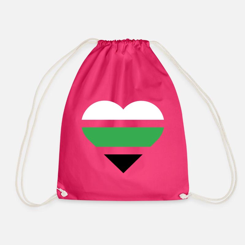 Pride Flag Heart · Neutrois - Drawstring Bag - fuchsia