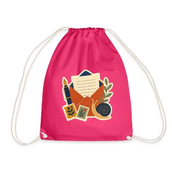 Brieffreundschaft – Snail Mail - Turnbeutel - Fuchsia - Vorne