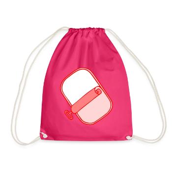 Namensfläche Fischdose - Turnbeutel - Fuchsia - Vorne