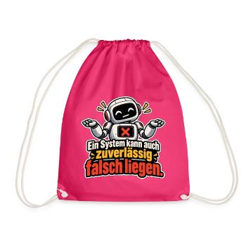 Ein System - Zuverlässig falsch - Turnbeutel - Fuchsia - Vorne