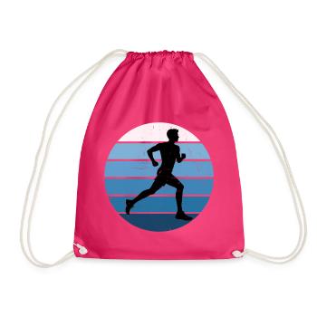 Geschenkidee für einen Running mit Running - Turnbeutel - Fuchsia - Vorne