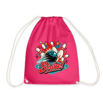 Strike Bowling Retro Explosion - Turnbeutel - Fuchsia - Vorne