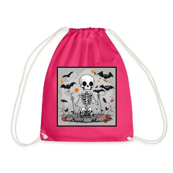 Skelett - Turnbeutel - Fuchsia - Vorne