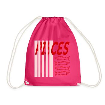 Sternzeichen Geburtstag Fische - Turnbeutel - Fuchsia - Vorne