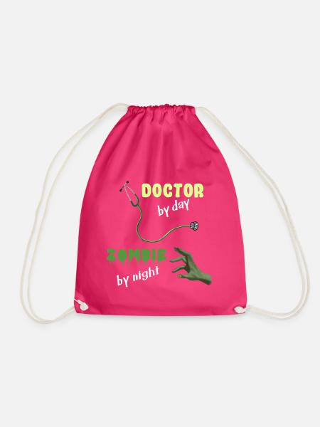 Doctor by day Zombie by night - Stethoskop - Turnbeutel - Fuchsia