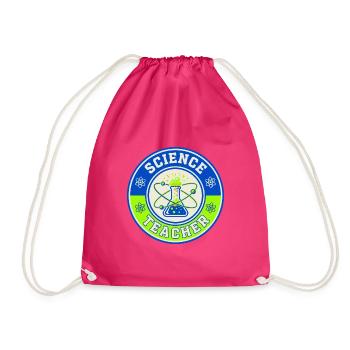 Vintage Science Teacher Flask Planetarische Umlaufbahnen oben - Turnbeutel - Fuchsia - Vorne
