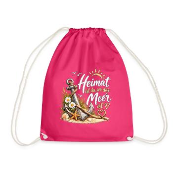 Heimat am Meer: Anker & Küste - Turnbeutel - Fuchsia - Vorne