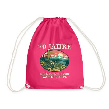 70 Jahre: Nächste Tour Wartet Schon - Turnbeutel - Fuchsia - Vorne