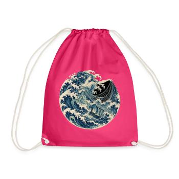 Rán – die Meeresgöttin in der großen Welle - Turnbeutel - Fuchsia - Vorne