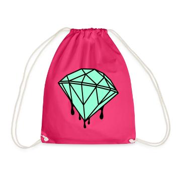 Geometrischer Mint-Diamant - Turnbeutel - Fuchsia - Vorne