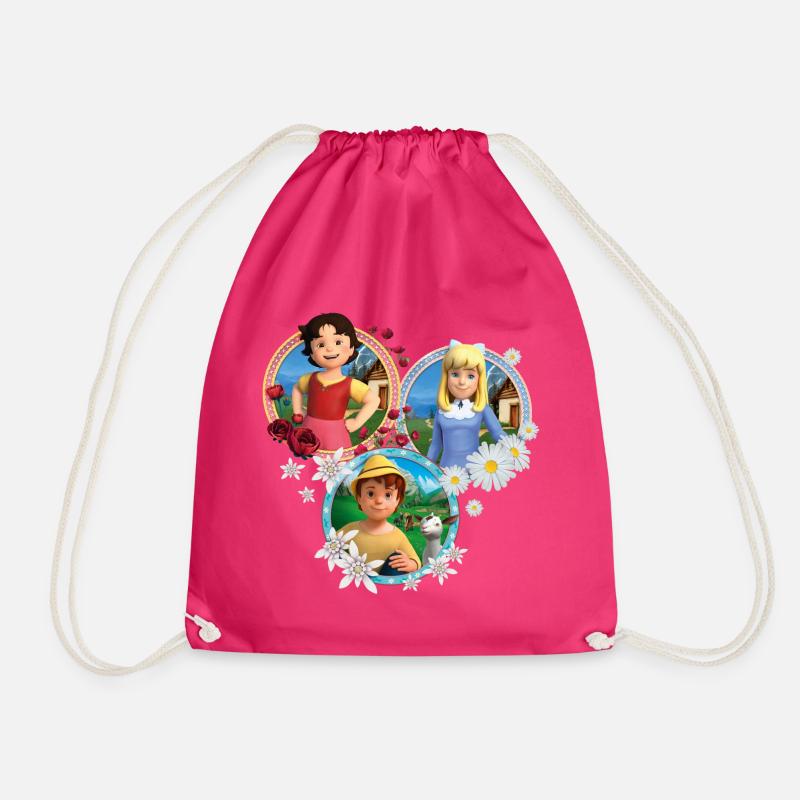 Heidi Friendship Tile - Drawstring Bag - fuchsia