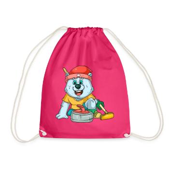 Eisbären Curling - Turnbeutel - Fuchsia - Vorne