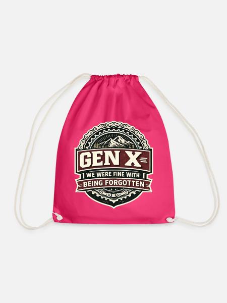 Generation X Vergessen Fine Humor Motiv - Turnbeutel - Fuchsia