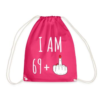 69 Plus 70 Geburtstag Frau Frecher Spruch - Turnbeutel - Fuchsia - Vorne