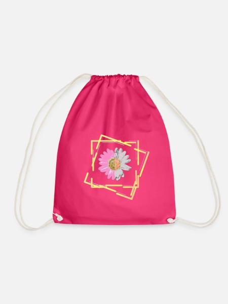 Margerite, Blüte, Blume - Turnbeutel - Fuchsia
