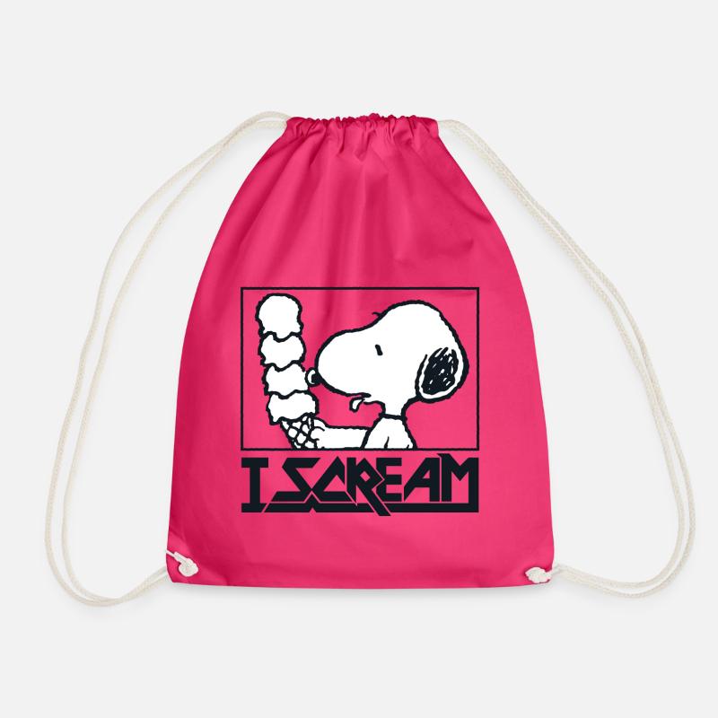 Peanuts Snoopy I Scream Icecream Eiscreme Witzig - Turnbeutel - Fuchsia