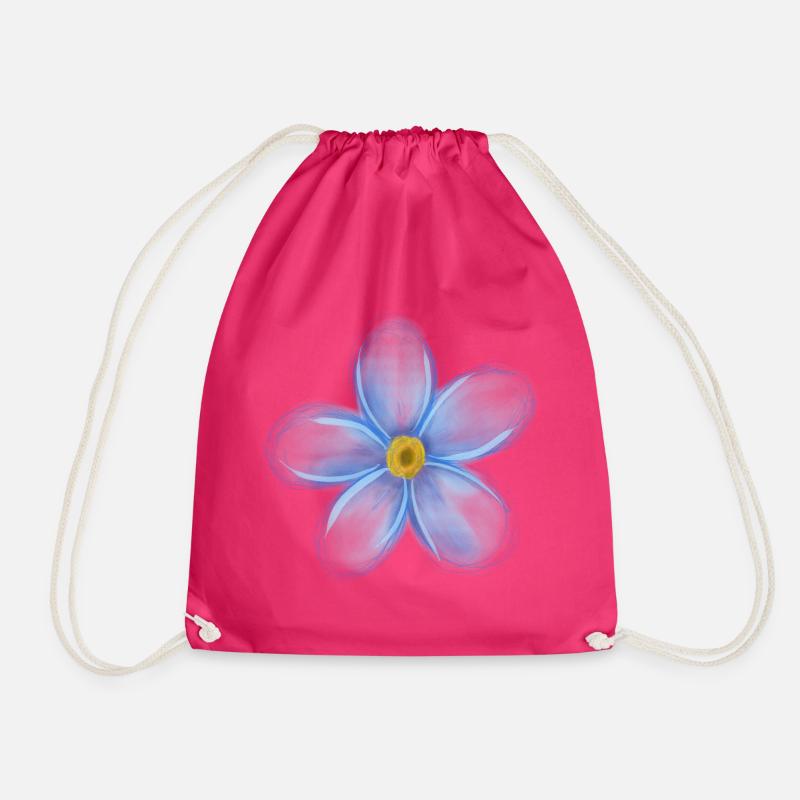 Forget Me Not – Delicate Floral Illustration - Drawstring Bag - fuchsia