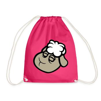 Schaf Gesicht Traurig Müde Erschöpft Schlafend Süß - Turnbeutel - Fuchsia - Vorne