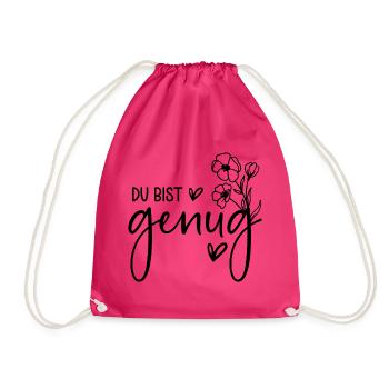 Du bist genug  - Turnbeutel - Fuchsia - Vorne