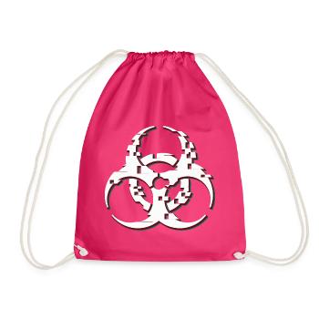 Biohazard-Glitch-Symbol - Turnbeutel - Fuchsia - Vorne