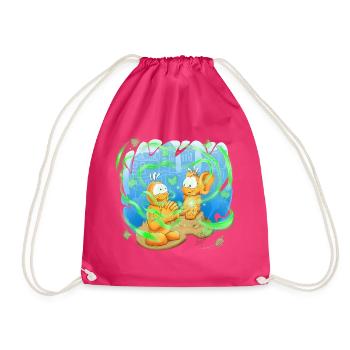 Neon Orb Friends - Drawstring Bag - fuchsia - Front