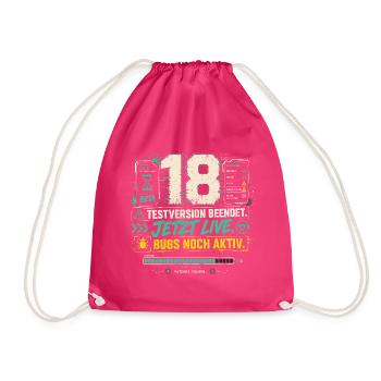 18 Geburtstag Gamer Geschenk Volljährigkeit Gaming - Turnbeutel - Fuchsia - Vorne