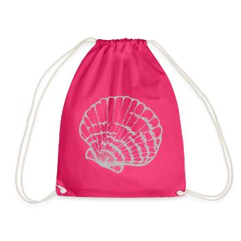 Muschelschale Linienstudie - Turnbeutel - Fuchsia - Vorne