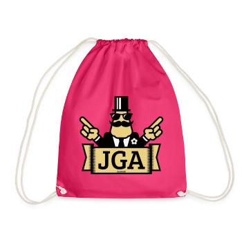 JGA Handzeichen (Junggesellenabschied / 3C) - Turnbeutel - Fuchsia - Vorne