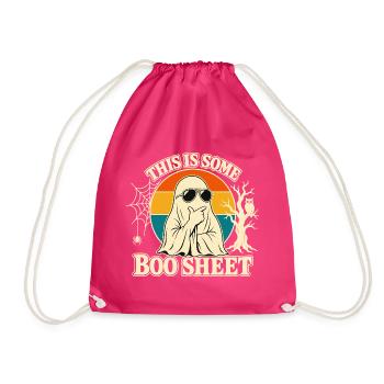 Das ist wirklich ein lustiges Retro-Geister-Halloween auf einem Boo Sheet. - Turnbeutel - Fuchsia - Vorne