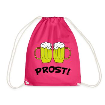 Zweier Bierkrüge Anstoß - Turnbeutel - Fuchsia - Vorne