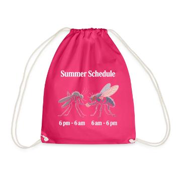 Mücke Fliege Summer Schedule Mückenstich Mücken - Turnbeutel - Fuchsia - Vorne