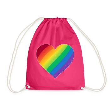 Gradient Rainbow Heart - Turnbeutel - Fuchsia - Vorne