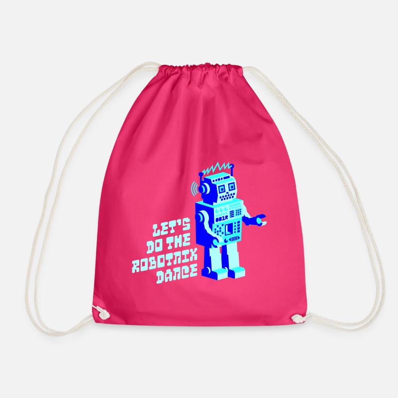 robotnik dance - old school robots - Drawstring Bag - fuchsia